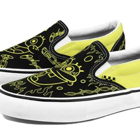 Vans Mike Gigliotti X SpongeBob SquarePants X Skate Slip-on Black/Yellow Size 10 - Picture 10 of 10